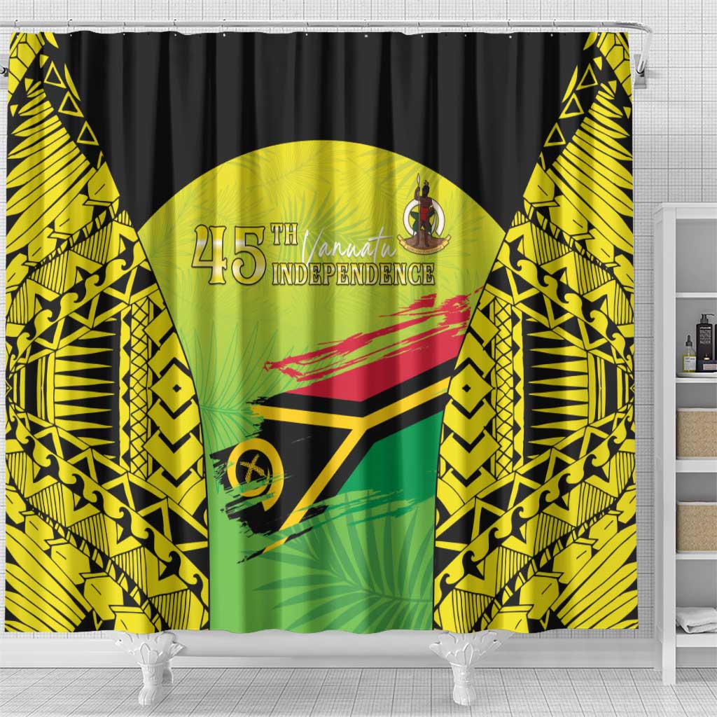 Vanuatu 45th Independence Shower Curtain Special Style - Polynesian Pride
