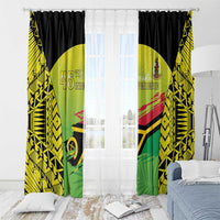 Vanuatu 45th Independence Window Curtain Special Style - Polynesian Pride