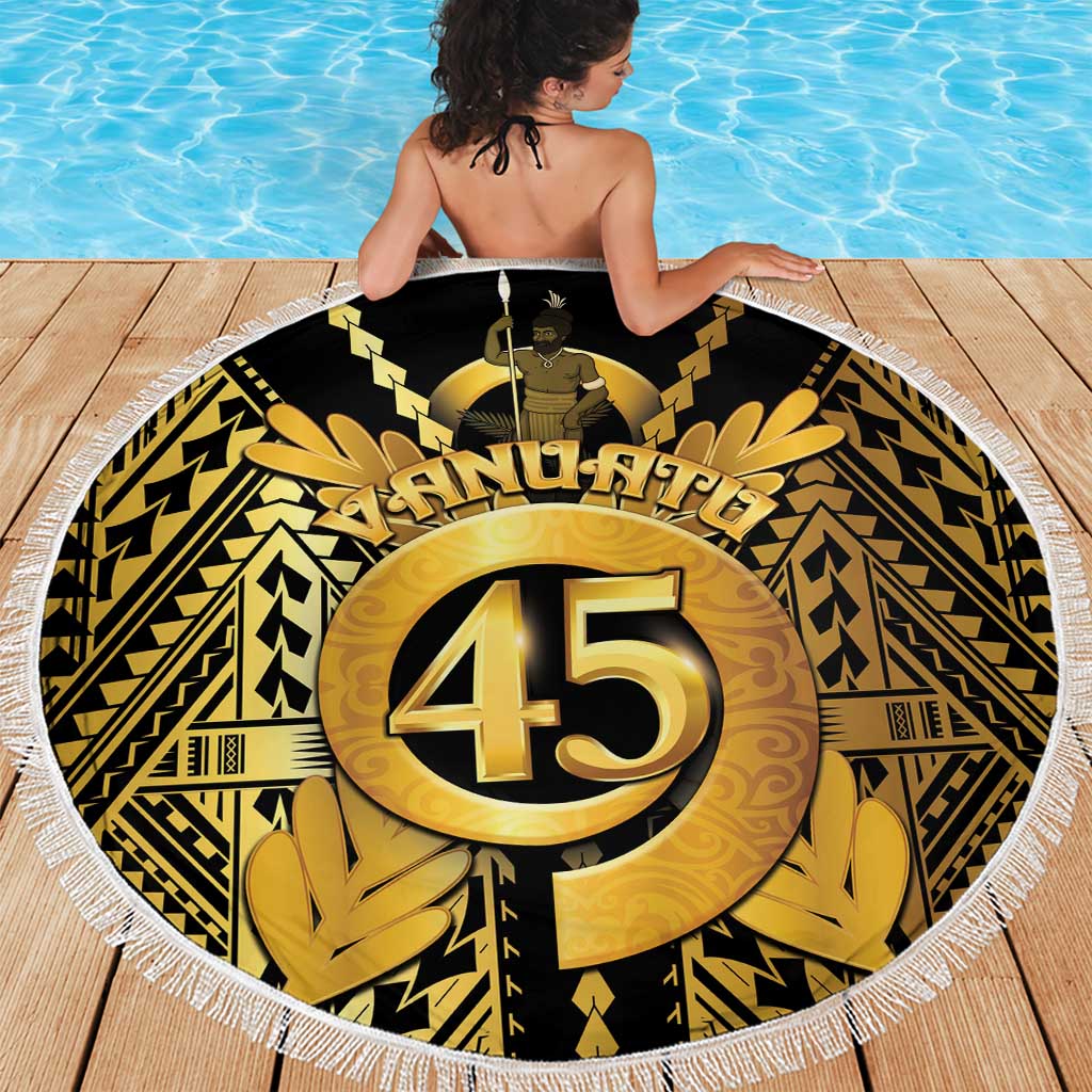 Vanuatu 45th Anniversary Of Independence Beach Blanket Gold Style - Polynesian Pride