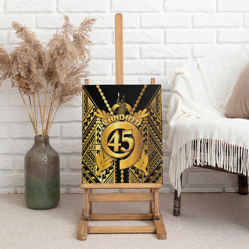Vanuatu 45th Anniversary Of Independence Canvas Wall Art Gold Style - Polynesian Pride