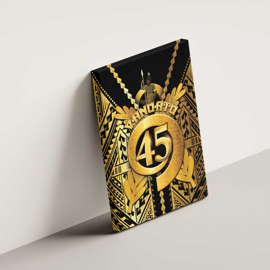 Vanuatu 45th Anniversary Of Independence Canvas Wall Art Gold Style - Polynesian Pride