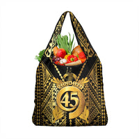 Vanuatu 45th Anniversary Of Independence Grocery Bag Gold Style - Polynesian Pride