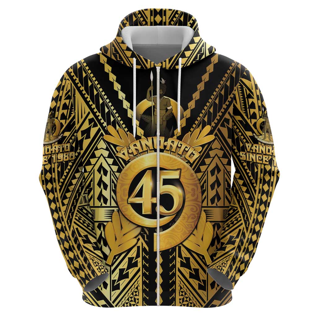 Vanuatu 45th Anniversary Of Independence Hoodie Gold Style - Polynesian Pride
