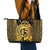 Vanuatu 45th Anniversary Of Independence Leather Tote Bag Gold Style - Polynesian Pride