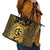 Vanuatu 45th Anniversary Of Independence Leather Tote Bag Gold Style - Polynesian Pride