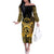 Vanuatu 45th Anniversary Of Independence Off The Shoulder Long Sleeve Dress Gold Style - Polynesian Pride