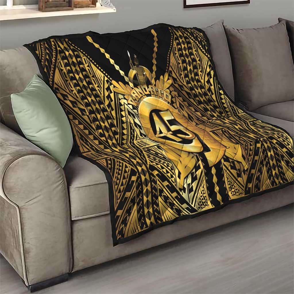 Vanuatu 45th Anniversary Of Independence Quilt Gold Style - Polynesian Pride