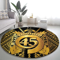 Vanuatu 45th Anniversary Of Independence Round Carpet Gold Style - Polynesian Pride