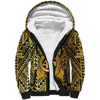 Vanuatu 45th Anniversary Of Independence Sherpa Hoodie Gold Style - Polynesian Pride