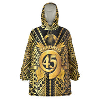 Vanuatu 45th Anniversary Of Independence Wearable Blanket Hoodie Gold Style - Polynesian Pride