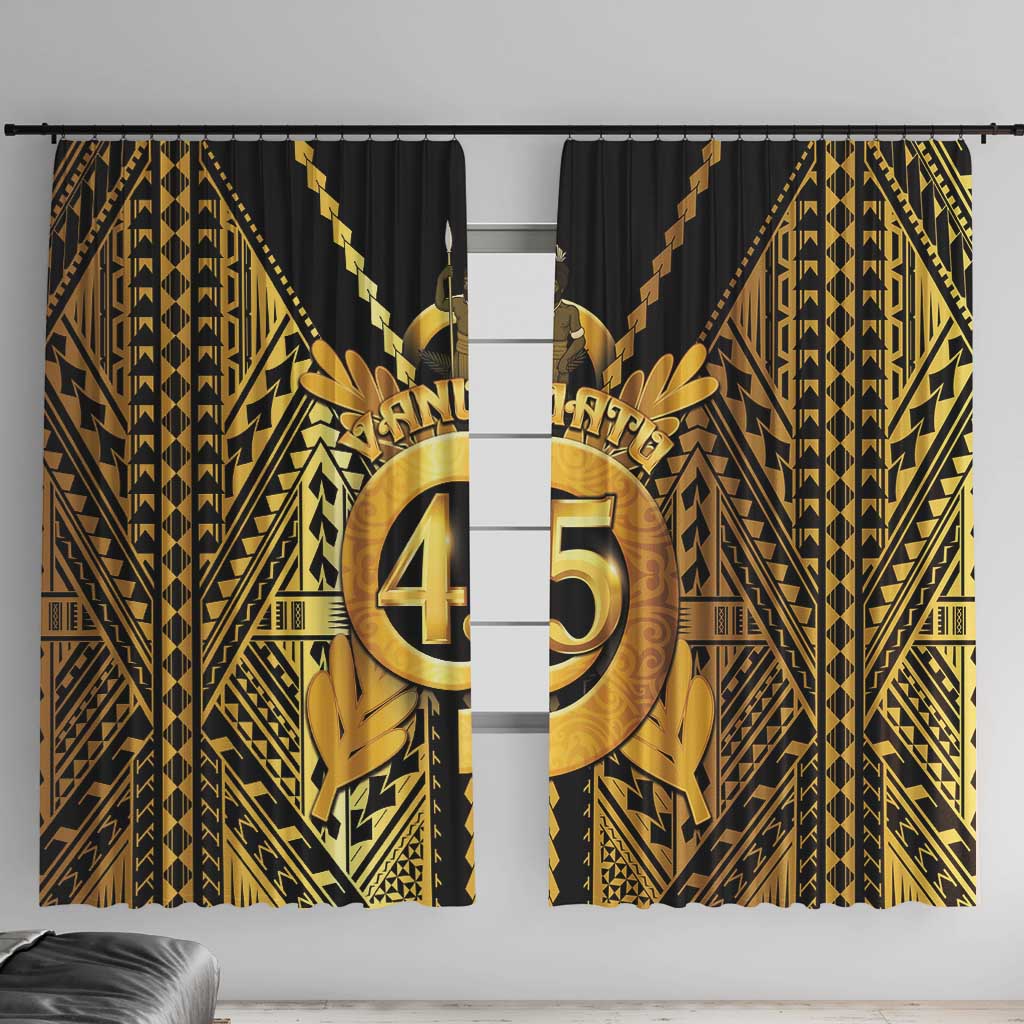 Vanuatu 45th Anniversary Of Independence Window Curtain Gold Style - Polynesian Pride