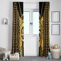 Vanuatu 45th Anniversary Of Independence Window Curtain Gold Style - Polynesian Pride