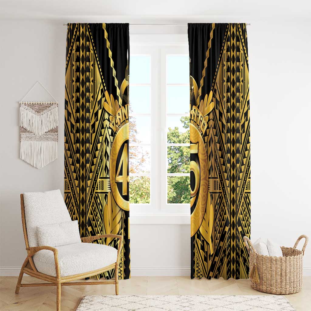 Vanuatu 45th Anniversary Of Independence Window Curtain Gold Style - Polynesian Pride