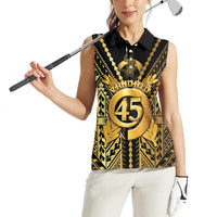 Vanuatu 45th Anniversary Of Independence Women Sleeveless Polo Shirt Gold Style - Polynesian Pride