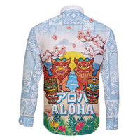 Hawaii And Japan Okinawa Family Matching Mermaid Dress and Hawaiian Shirt Aloha Gozaimasu Tiki With Shisa