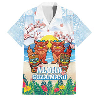 Hawaii And Japan Okinawa Family Matching Tank Maxi Dress and Hawaiian Shirt Aloha Gozaimasu Tiki With Shisa