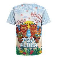 Hawaii And Japan Okinawa Rugby Jersey Aloha Gozaimasu Tiki With Shisa