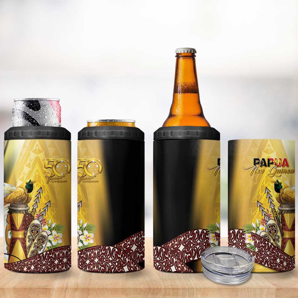 Papua New Guinea 4 in 1 Can Cooler Tumbler 50 Years Of Independence - Polynesian Pride