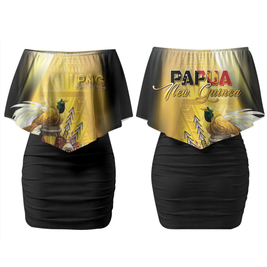 Papua New Guinea Couples Matching Off Shoulder Short Dress and Long Sleeve Button Shirt Independence Day Unique Style LT05 - Polynesian Pride
