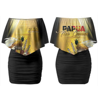 Papua New Guinea Couples Matching Off Shoulder Short Dress and Long Sleeve Button Shirt Independence Day Unique Style LT05 - Polynesian Pride