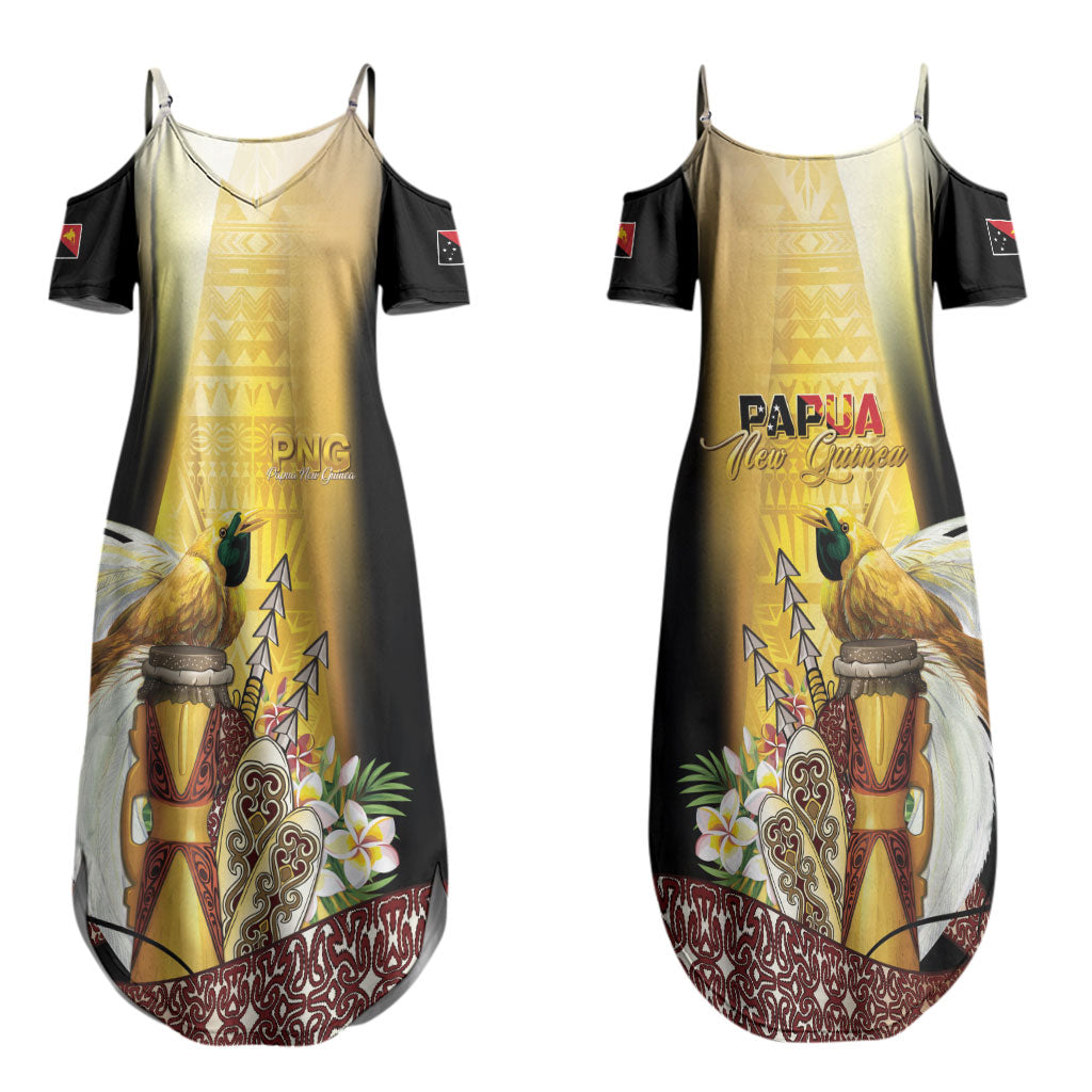 Papua New Guinea Couples Matching Summer Maxi Dress and Long Sleeve Button Shirt Independence Day Unique Style LT05 - Polynesian Pride