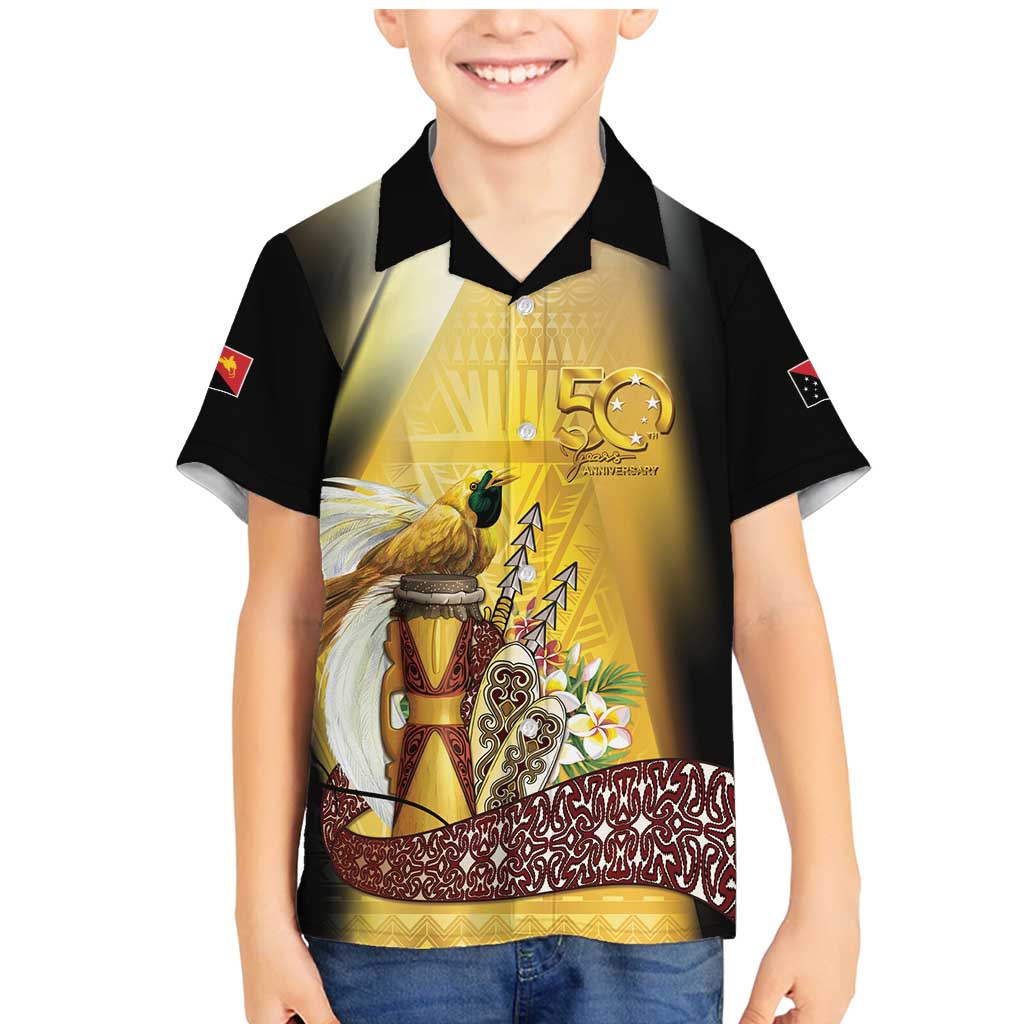 Papua New Guinea Family Matching Mermaid Dress and Hawaiian Shirt 50 Years Of Independence - Polynesian Pride