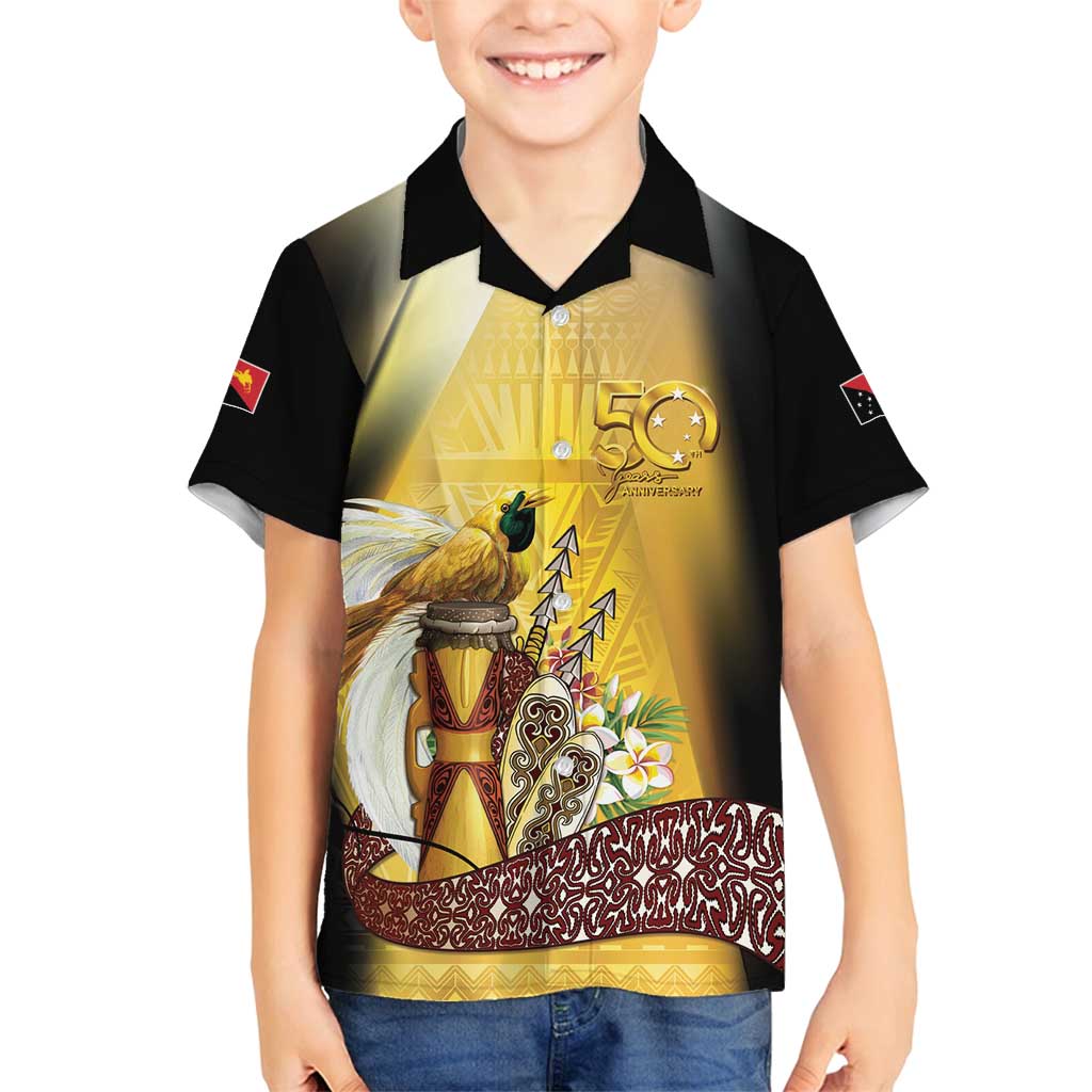 Papua New Guinea Family Matching Off Shoulder Maxi Dress and Hawaiian Shirt 50 Years Of Independence - Polynesian Pride