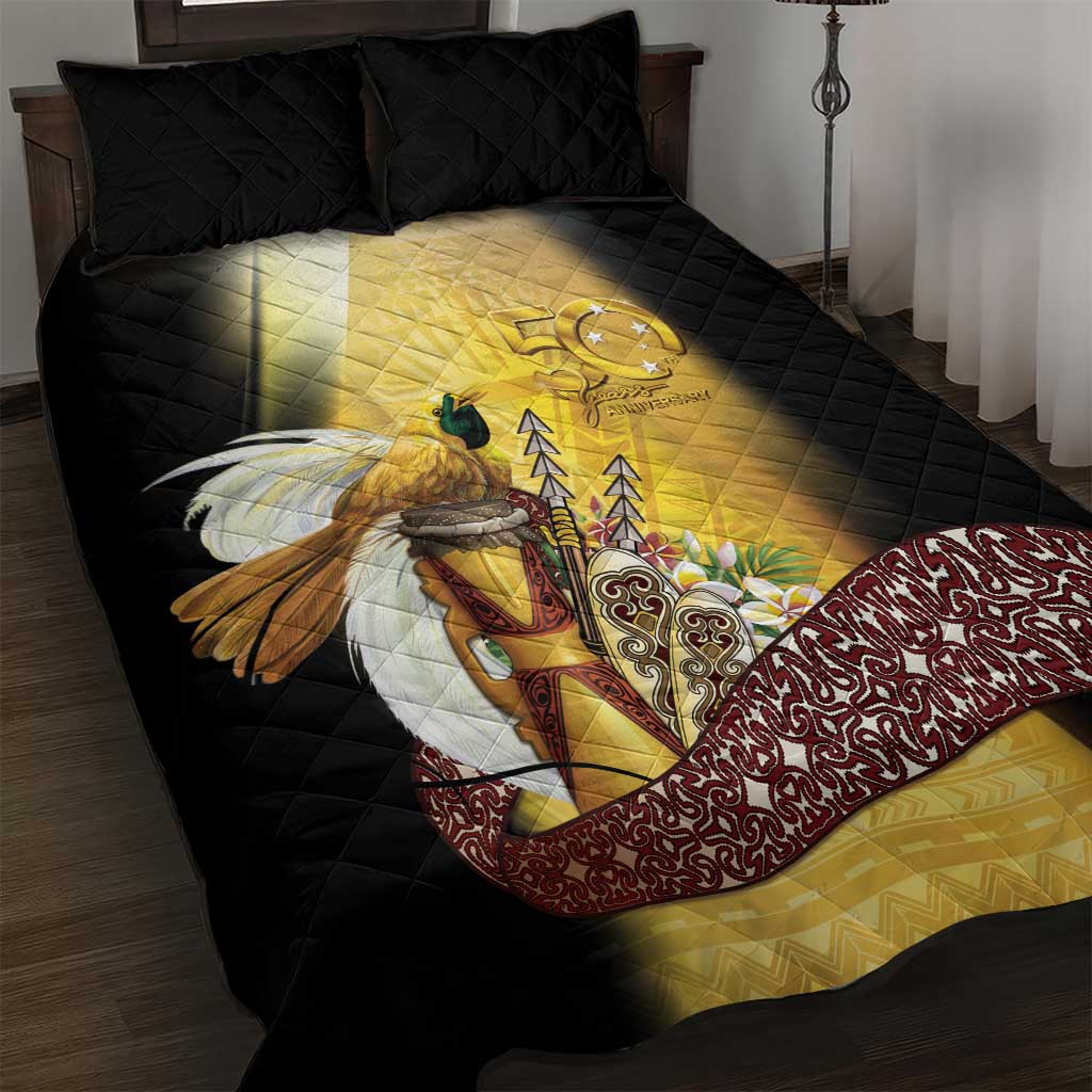 Papua New Guinea Quilt Bed Set 50 Years Of Independence - Polynesian Pride