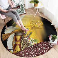 Papua New Guinea Round Carpet 50 Years Of Independence - Polynesian Pride