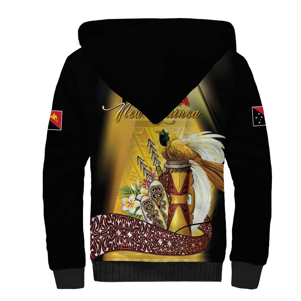 Papua New Guinea Sherpa Hoodie 50 Years Of Independence - Polynesian Pride