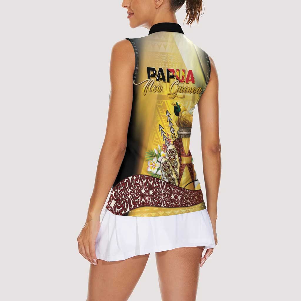 Papua New Guinea Women Sleeveless Polo Shirt 50 Years Of Independence - Polynesian Pride