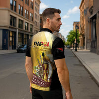 Papua New Guinea Zipper Polo Shirt 50 Years Of Independence - Polynesian Pride