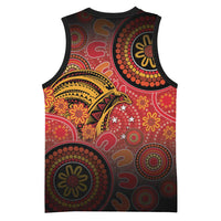 Papua New Guinea Basketball Jersey Birds Of Paradise With Aboriginal Pattern LT05 - Polynesian Pride
