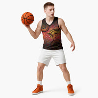 Papua New Guinea Basketball Jersey Birds Of Paradise With Aboriginal Pattern LT05 - Polynesian Pride