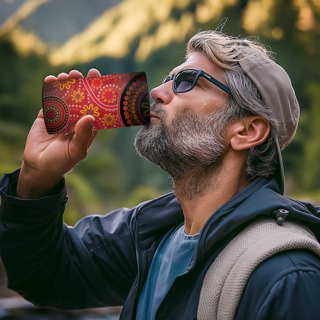 Papua New Guinea 4 in 1 Can Cooler Tumbler Birds Of Paradise With Aboriginal Pattern - Polynesian Pride
