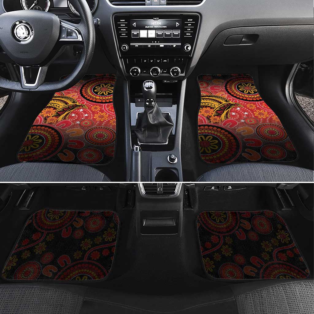 Papua New Guinea Car Mats Birds Of Paradise With Aboriginal Pattern - Polynesian Pride
