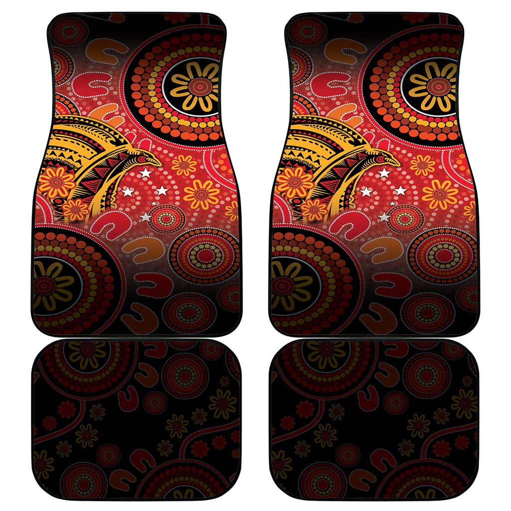 Papua New Guinea Car Mats Birds Of Paradise With Aboriginal Pattern - Polynesian Pride