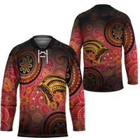 Papua New Guinea Hockey Jersey Birds Of Paradise With Aboriginal Pattern LT05 - Polynesian Pride