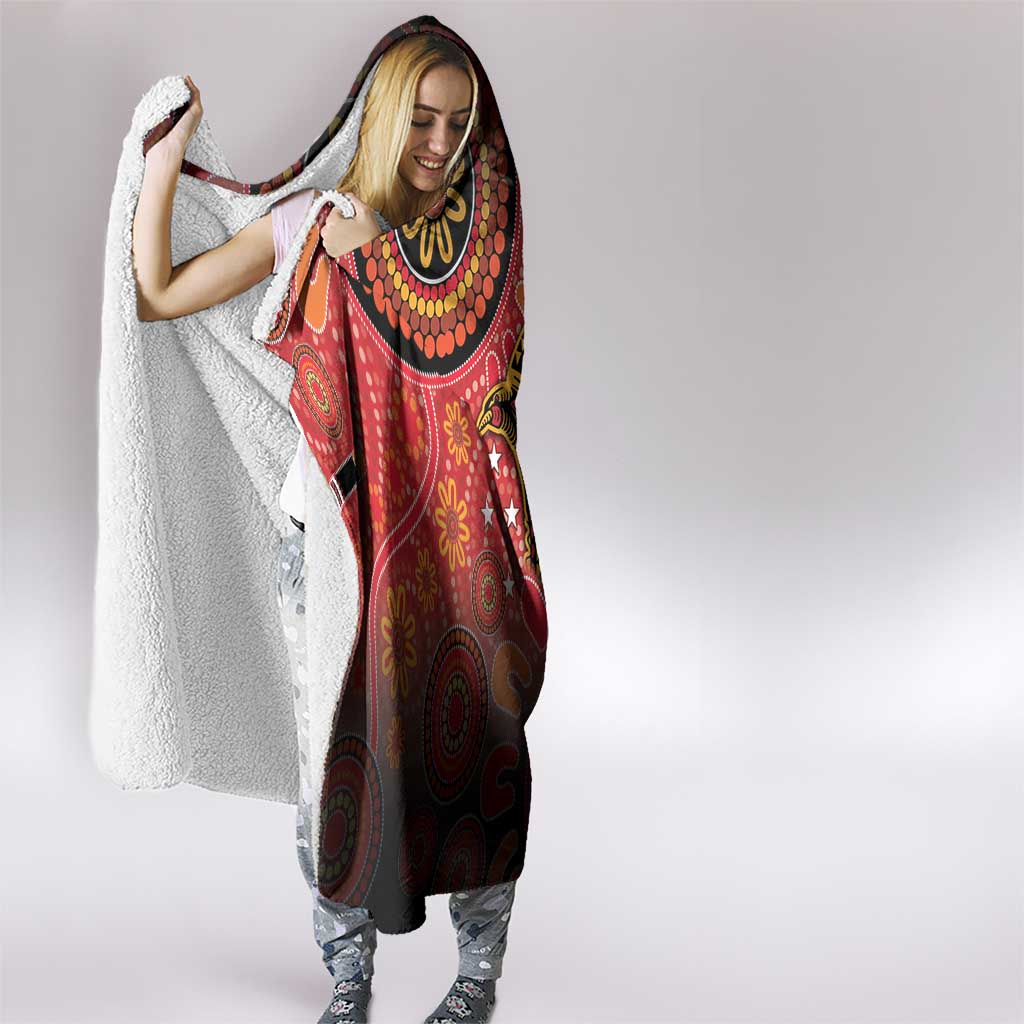Papua New Guinea Hooded Blanket Birds Of Paradise With Aboriginal Pattern - Polynesian Pride