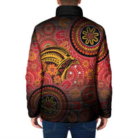 Papua New Guinea Padded Jacket Birds Of Paradise With Aboriginal Pattern LT05 - Polynesian Pride
