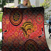Papua New Guinea Quilt Birds Of Paradise With Aboriginal Pattern - Polynesian Pride