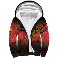 Papua New Guinea Sherpa Hoodie Birds Of Paradise With Aboriginal Pattern - Polynesian Pride