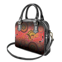 Papua New Guinea Shoulder Handbag Birds Of Paradise With Aboriginal Pattern - Polynesian Pride