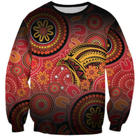 Papua New Guinea Sweatshirt Birds Of Paradise With Aboriginal Pattern - Polynesian Pride