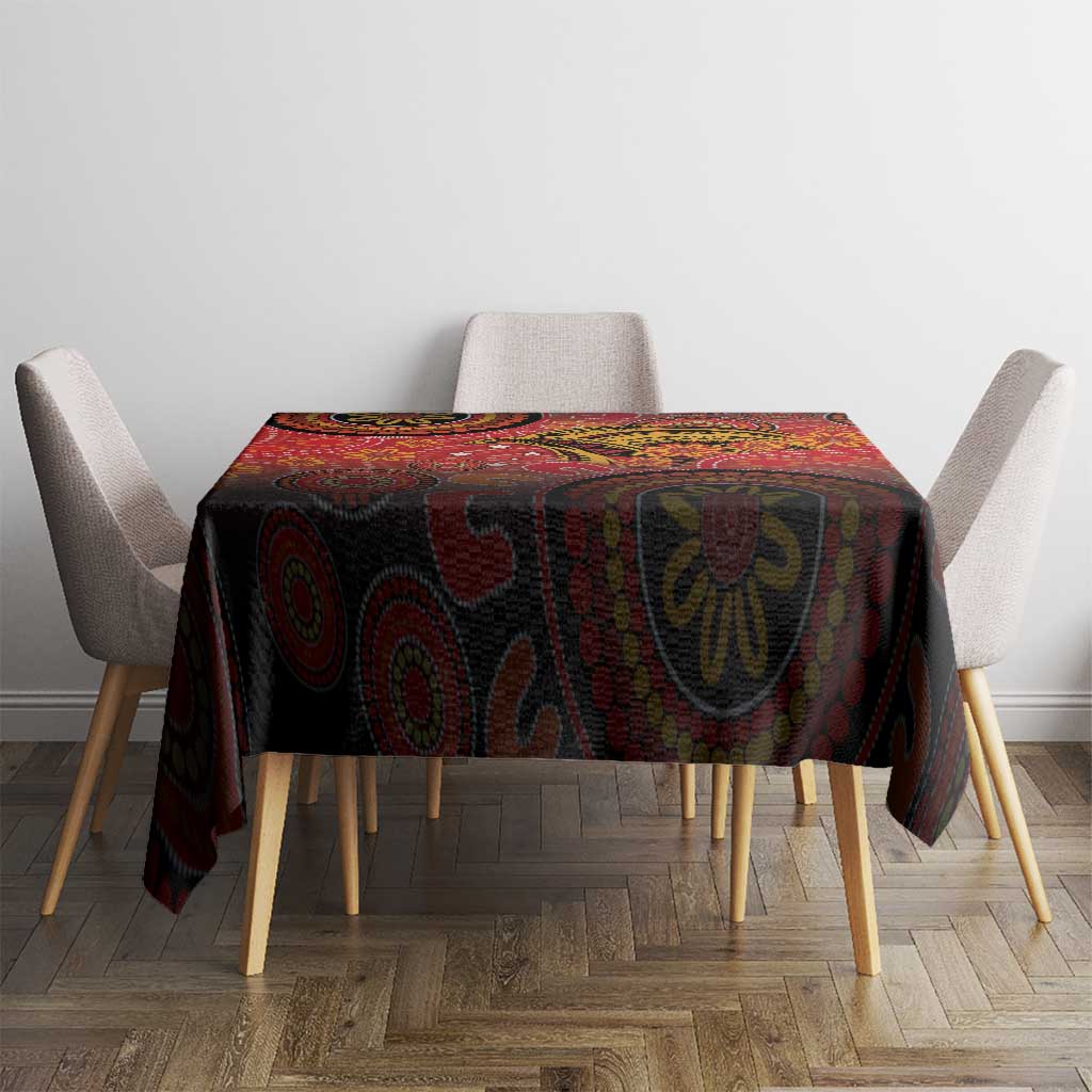 Papua New Guinea Tablecloth Birds Of Paradise With Aboriginal Pattern - Polynesian Pride