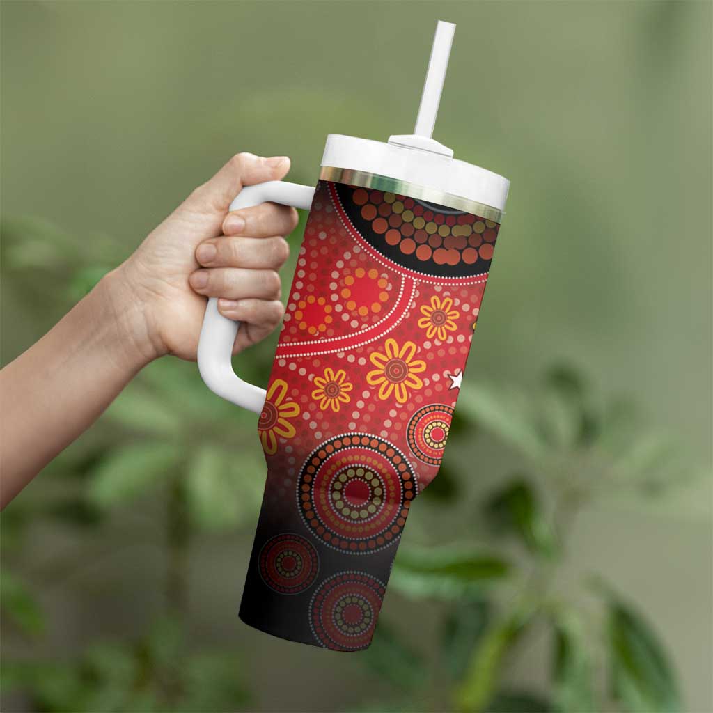 Papua New Guinea Tumbler With Handle Birds Of Paradise With Aboriginal Pattern - Polynesian Pride