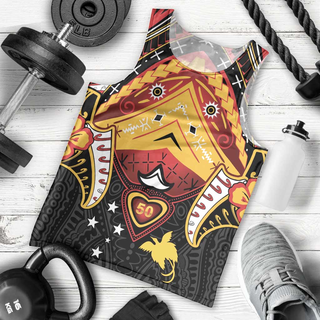 Papua New Guinea Independence Day Men Tank Top Tribal Mask - Polynesian Pride