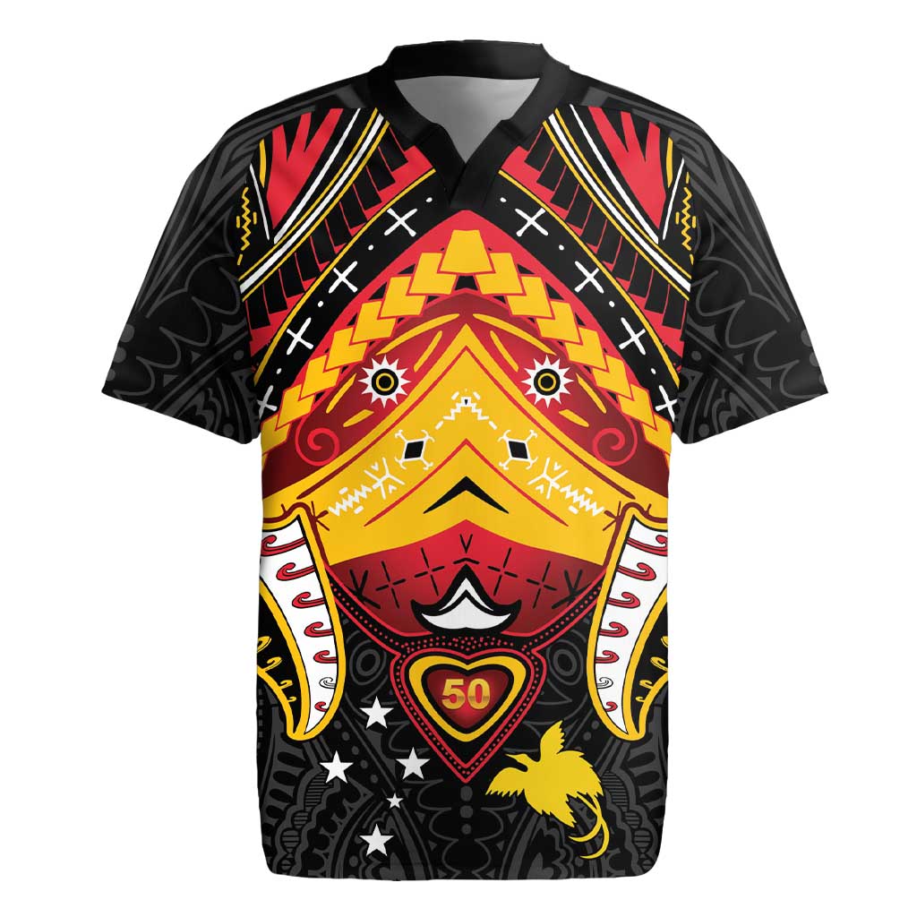 Papua New Guinea Independence Day Rugby Jersey Tribal Mask - Polynesian Pride