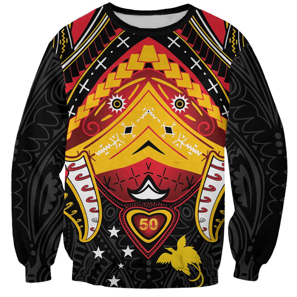 Papua New Guinea Independence Day Sweatshirt Tribal Mask - Polynesian Pride