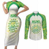 Kuki Independence 2026 Couples Matching Short Sleeve Bodycon Dress and Long Sleeve Button Shirt Cook Islands 15 Finest White Version